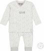 Dirkje newborn baby shirt + broek van biologisch katoen wit/grijs online kopen