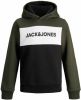 JACK & JONES JUNIOR hoodie JJELOGO met logo donkergroen/donkerblauw online kopen