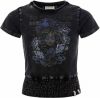 Looxs Revolution Zwart t shirt garment dyed voor meisjes in de kleur online kopen
