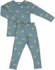 Yourstockshop Trixie Pyjama Lang Whippy Weasel Junior Katoen Blauw/geel online kopen