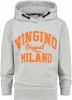 Vingino Essentials hoodie met logo grijs melange/oranje online kopen