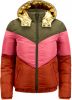 Retour Denim winterjas Helga van gerecycled polyester khakigroen/rood/roze/goud online kopen