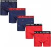Retour Denim boxershort Brecht set van 5 donkerblauw/rood online kopen