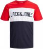 JACK & JONES ESSENTIALS T shirt JJELOGO met logo rood/wit/donkerblauw online kopen