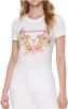 Guess T shirts Short Sleeve Crewneck Triangle Flowers Tee Wit online kopen