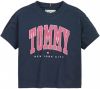 Tommy Hilfiger T shirt met biologisch katoen donkerblauw/roze online kopen