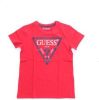 Guess ! Jongens Shirt Korte Mouw Maat 152 Rood Katoen online kopen