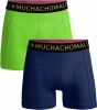 Muchachomalo Solid solid1010 357 2 pack boxershorts blue green online kopen