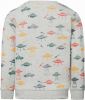 Noppies sweater Bacoor met all over print lichtgrijs melange online kopen