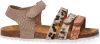 Develab 48304 leren sandalen met dierenprint goud/multi online kopen