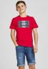 JACK & JONES JUNIOR T shirt JJECORP met logo rood/blauw online kopen