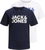 JACK & JONES JUNIOR t shirt set van 2 donkerblauw/wit online kopen