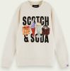 Scotch & Soda Sweater van biologisch katoen met frontprint online kopen