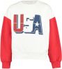 America Today Junior sweater Shazz Jr met printopdruk wit/rood online kopen