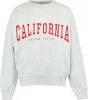 America Today Junior sweater Sue Jr met tekst grijs melange/rood online kopen