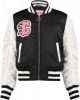 CoolCat Junior baseball jacket Jade CG met tekst zwart/wit/roze online kopen