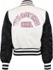 CoolCat Junior baseball jacket Jade CG met tekst wit/zwart/roze online kopen