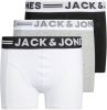 JACK & JONES JUNIOR boxershort set van 3 zwart/wit/grijs melange online kopen