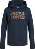 JACK & JONES JUNIOR hoodie JJSOLDIER met logo donkerblauw online kopen