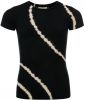 Looxs Revolution Zwart t shirt met gebleekte strepen voor meisjes in de kleur online kopen