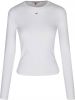 TOMMY JEANS Shirt met lange mouwen TJW BABY RIB JERSEY C NECK LS met merklabel borduursel online kopen