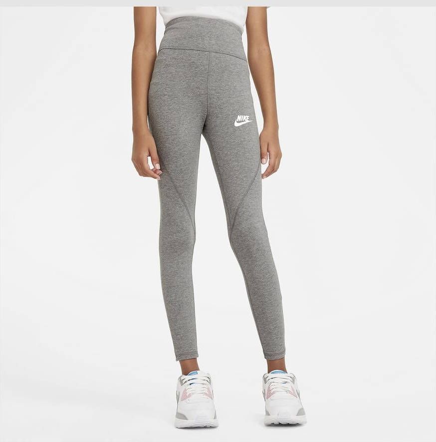 Nike Sportswear Favorites Legging met hoge taille voor meisjes Carbon Heather/White Kind online kopen