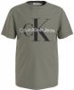 Calvin klein Jeans! Unisex Shirt Korte Mouw -- Groen Katoen online kopen