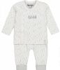 Dirkje newborn baby shirt + broek van biologisch katoen wit/grijs online kopen