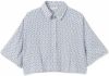 Mango Kids cropped oversized blouse met bloemdessin blauw online kopen
