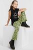 Raizzed flared broek Sanya met panterprint lime groen/donkergrijs online kopen