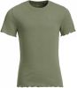 WE Fashion ribgebreid T shirt met borduursels olijfgroen online kopen
