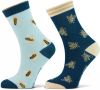 Yellow Moon sokken Bijen met all over print set van 2 blauw online kopen