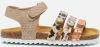 Develab 48304 leren sandalen met dierenprint goud/multi online kopen